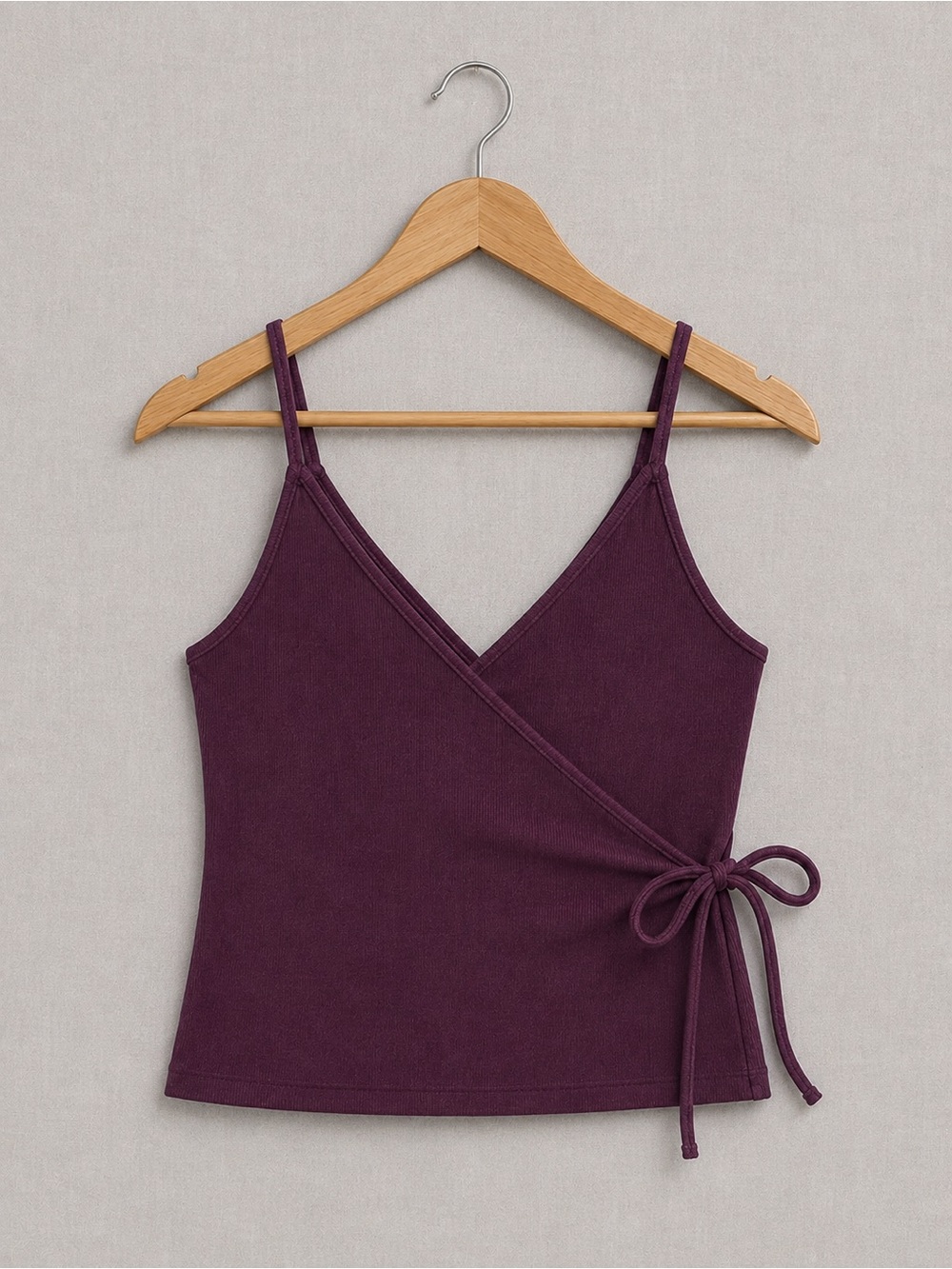 🍒2/25$ Garage Plum Wrap Cami Tank with Side Tie